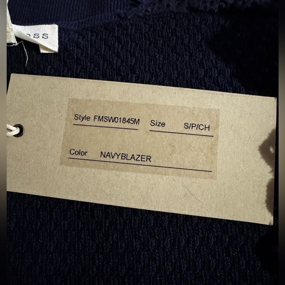 Flint & Moss Navy Blue Sleeveless Lace Faux Button Front Square Neck Top Small - Picture 6 of 6